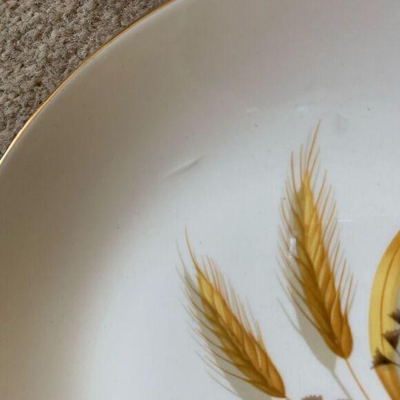 2 Vintage Brown & Yellow Wheat 9 1/4” Plates - Picture 3 of 5